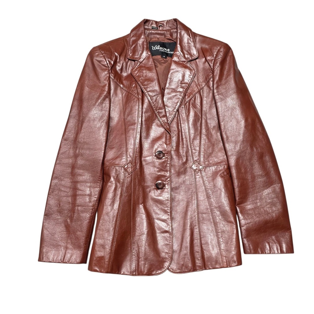 Wilsons Suede & Leather 4514 Blazer Women 14 Brown Genuine Leather Vintage